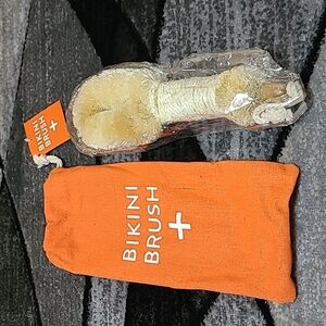 THE ALL NATURAL SISAL WET DRY BODY BIKINI BRUSH & POUCH PRICE FIRM